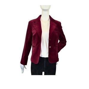 Vintage VIEW COLLECTION NEW YORK Velour Red / Burgundy Blazer Size: M